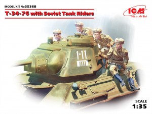 35368 ICM 1/35 ｿﾋﾞｴﾄT-34/76w/戦車搭乗歩兵