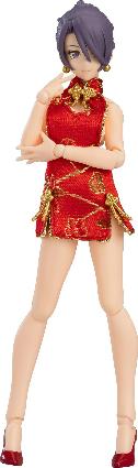 figma 女性body(ミカ) with ミニスカートチャイナワンピコーデ