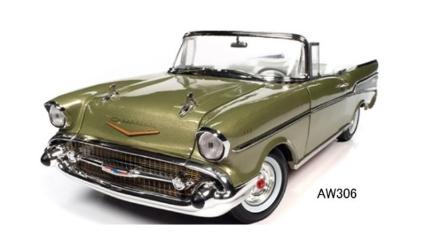 AW306 AUTOWORLD 1/18 1957 ｼｪﾋﾞｰ ﾍﾞﾙ ｴｱｰ ｺﾝﾊﾞｰﾁﾌﾞﾙ ﾛｰﾚﾙｸﾞﾘｰﾝ