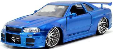 JADA97173 Jada Toys 1/24 F&F ﾆｯｻﾝ ｽｶｲﾗｲﾝ GT-R (R34) ﾌﾞﾙｰ (ﾌﾞﾗｲｱﾝ)