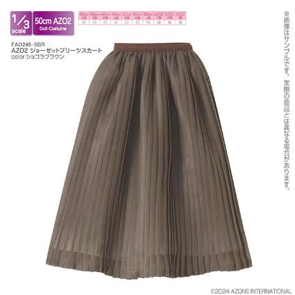 AZO2 ジョーゼットプリーツスカート ショコラブラウン