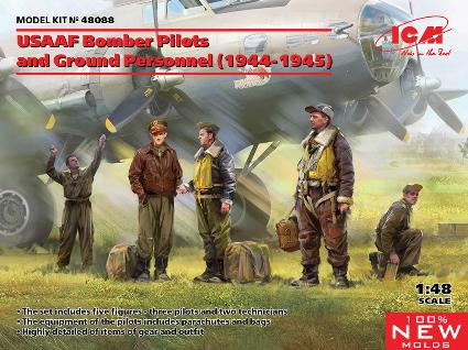 48088 ICM 1/48 USAAF 爆撃機ﾊﾟｲﾛｯﾄ & ｸﾞﾗﾝﾄﾞｸﾙｰ (1944-1945)