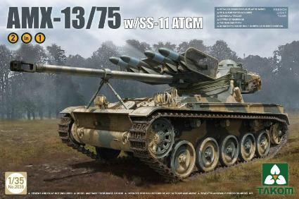 TKO2038 ﾀｺﾑ 1/35 AMX-13/75 ﾌﾗﾝｽ軍 軽戦車 SS-11対戦車ﾐｻｲﾙ 2 in 1