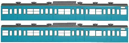 18012 国鉄(JR)103系<低運･非ﾕﾆｯﾄ窓･冷改車･ｽｶｲﾌﾞﾙｰ>  増結用ｻﾊ2両ﾎﾞﾃﾞｨｷｯﾄ
