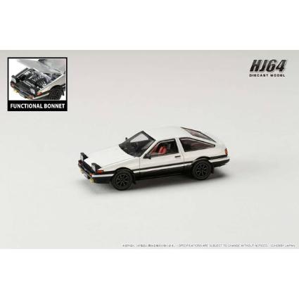 HJ641052AWB HJ64 1/64 Toyota ｽﾌﾟﾘﾝﾀｰ ﾄﾚﾉ GT APEX (AE86) JDM Style ﾎﾜｲﾄ/ﾌﾞﾗｯｸ