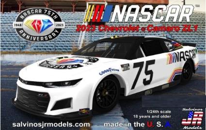 SJMNASCAR75 ｻﾙﾋﾞﾉｽJRﾓﾃﾞﾙ 1/24 NASCAR 2023 ｶﾏﾛ ZL1 NASCAR 75周年 ｢ﾀﾞｲｱﾓﾝﾄﾞｱﾆﾊﾞｰｻﾘｰ｣