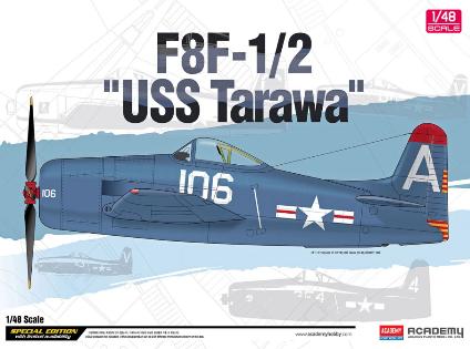 12313 ｱｶﾃﾞﾐｰ 1/48 F8F‐1/2 ﾍﾞｱｷｬｯﾄ 'U.S.S.ﾀﾗﾜ'