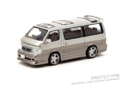 T64R-078-BR ターマックワークス 1/64 Toyota Hiace Wagon Custom Silver / Brown